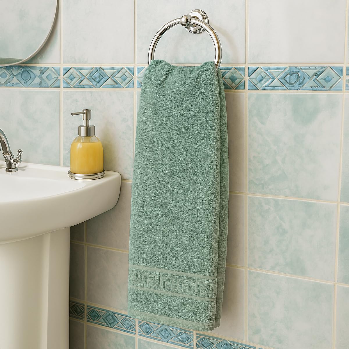 nice homeit Set 2 Asciugamano da Bagno grandi 100x150 cm – Extra Large Telo Bagno in 100% Cotone Filato ad Anello – Extra Morbido e Assorbente. MADE IN ITALY
