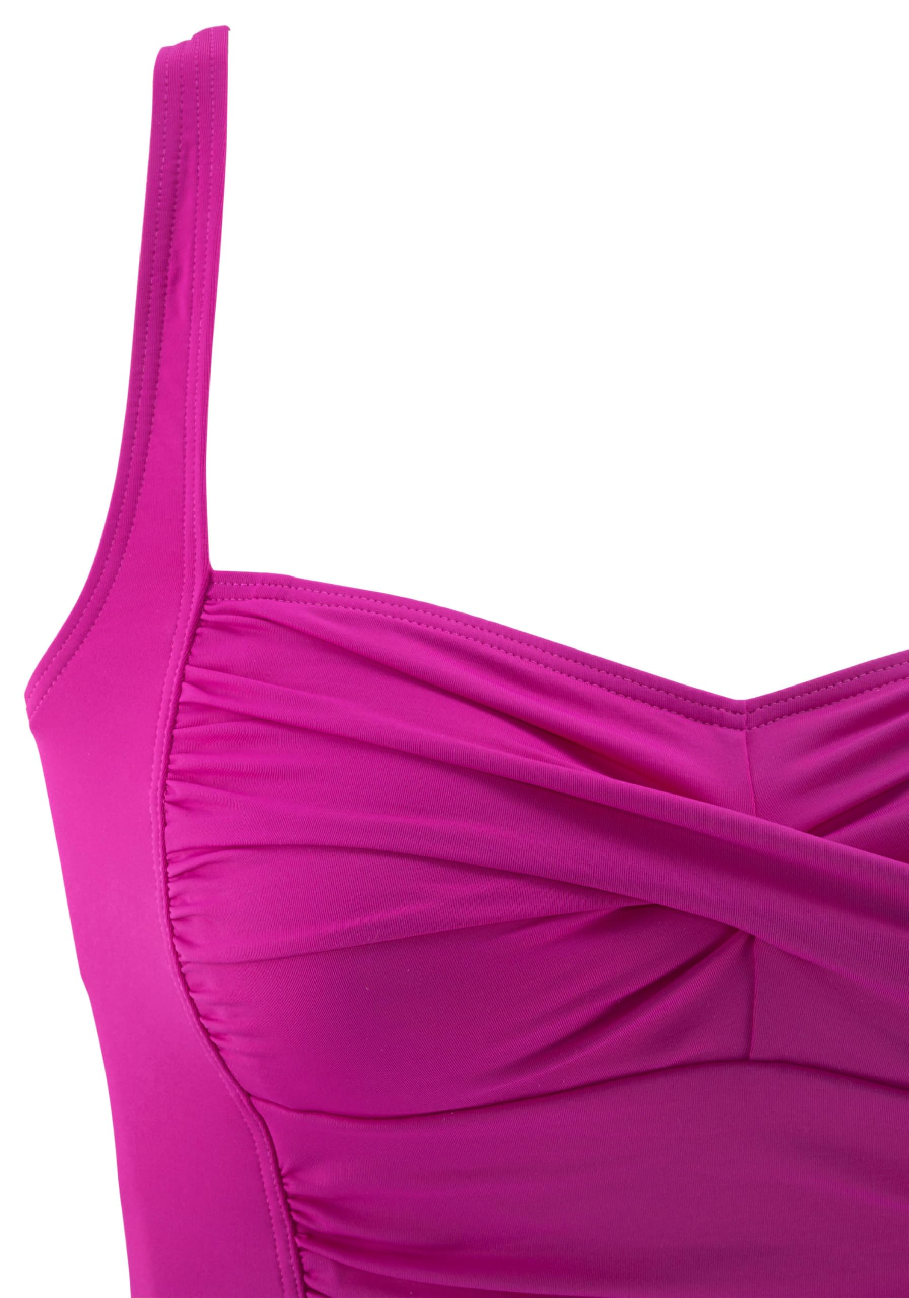 Lascana Damen Badeanzug | Raffung, Softcups, Verstellbare Träger