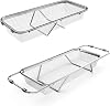 Extendable Dish Rack with Feet, Vegetable Colander Basket, Stainless Steel Dish or Silverware Drying Rack, Ultimate Kitchen Organizer over the Sink 12.40 x 5.12 x 2.36 Inches