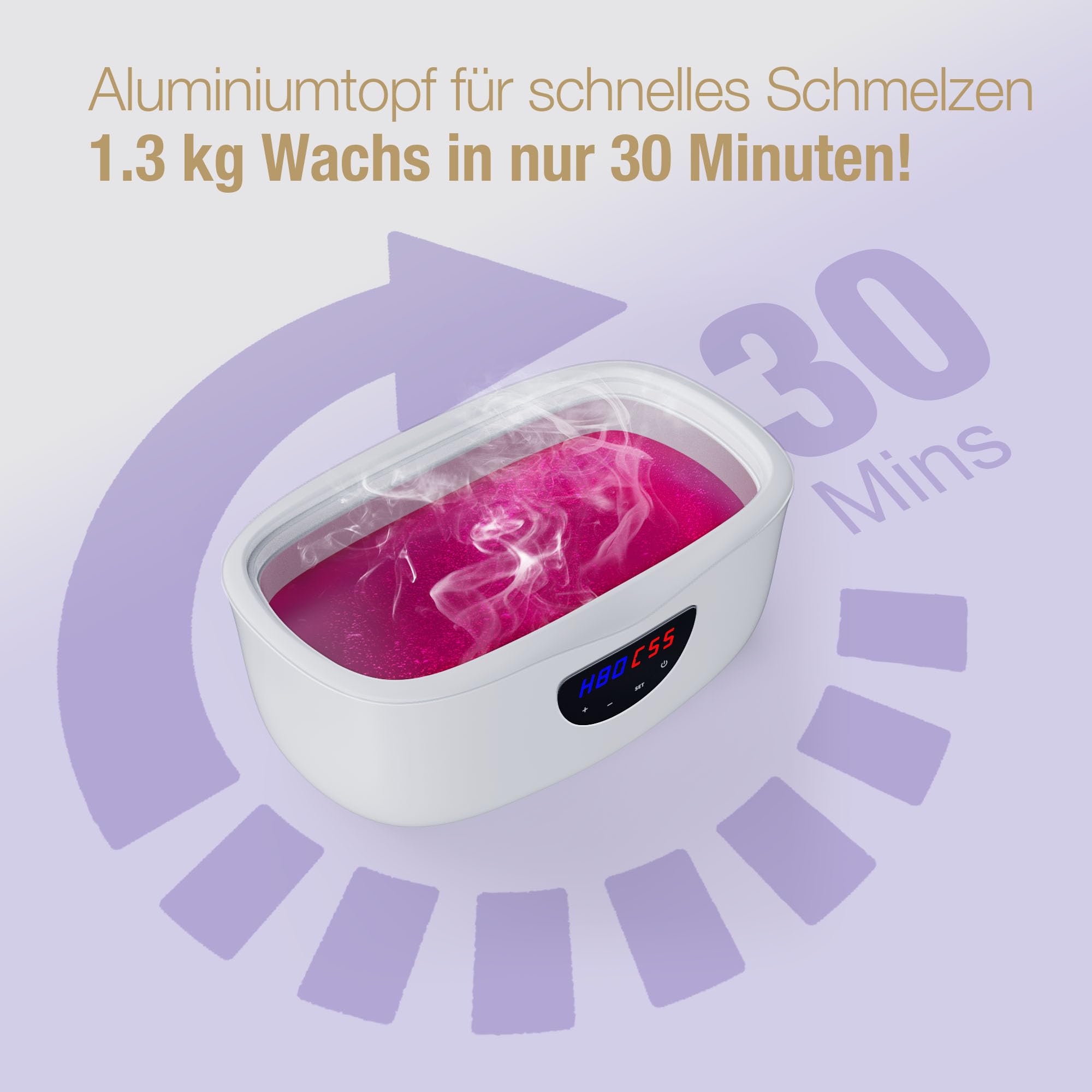 Paraffinbad für Hände und Füße 4L, Paraffin Wachsbad Maschine mit Auto-Modus, Präzisions-Temperatur & schnelles Schmelzen für Paraffinbäder (Schneeweiß)