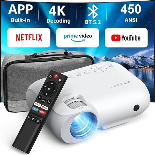 Miniatura 1 de YOTON Proyector Y9 Netflix con wifi y Bluetooth, proyector portátil 4K compatible con 20000 lúmenes con zoom, proyector de película actualizado 2024