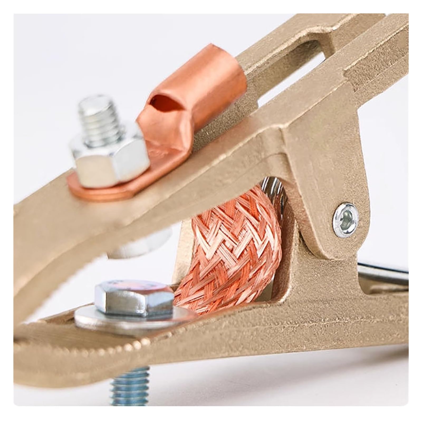 Pinza Soldadura Máquina de soldadura de alambre de tierra en forma de A, Clip de conexión a tierra de cobre, 1 ud. | 300A