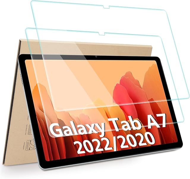Hianjoo 2-Pcs Screen Protector Compatible with Samsung Galaxy Tab A7 10.4 2022/2020, 9H Tempered Glass Film Replacement for Samsung Galaxy Tab A7 10.4" SM-T509 (LTE)/SM-T500/T505
