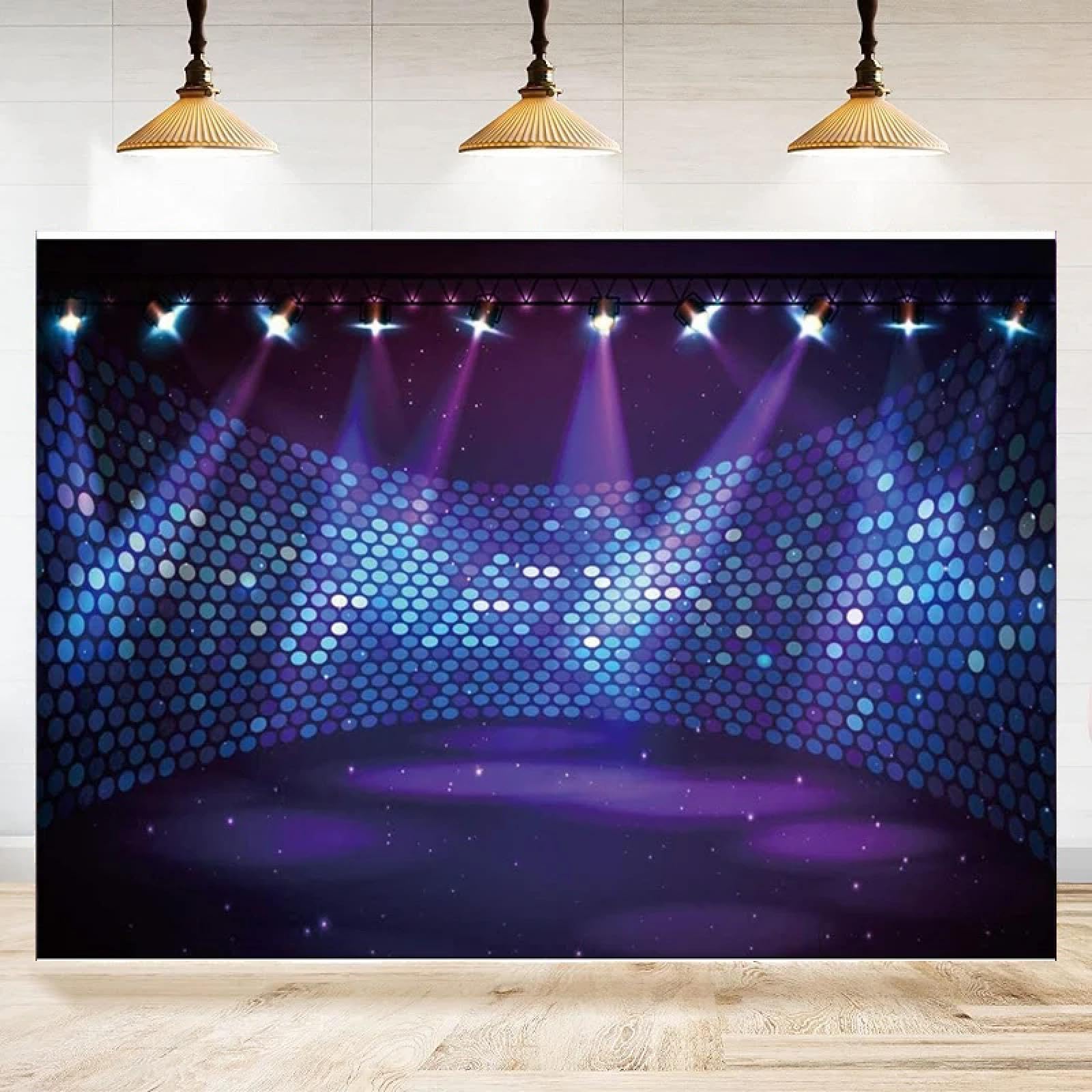 Fotografia Sfondo Discoteca Partito Dace Musica Spettacolo Intrattenimento Palcoscenico Gratis Concerto Club Viola Luci Riflettori Poster Banner 440x300CM