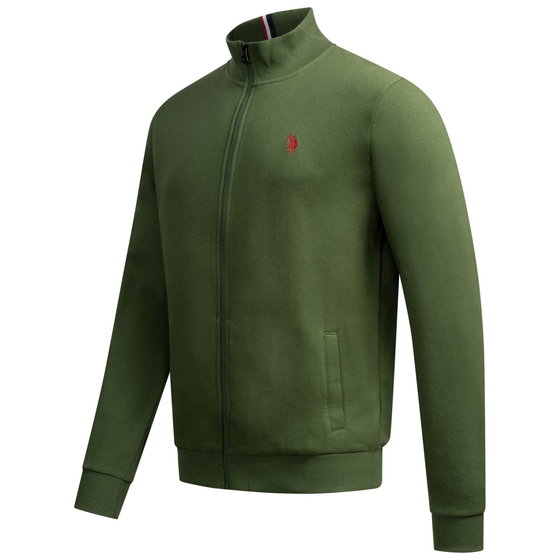 U.S. POLO ASSN. Męska bluza (S-3XL) ze stójką, kieszeniami i zamkiem błyskawicznym, długim rękawem P018