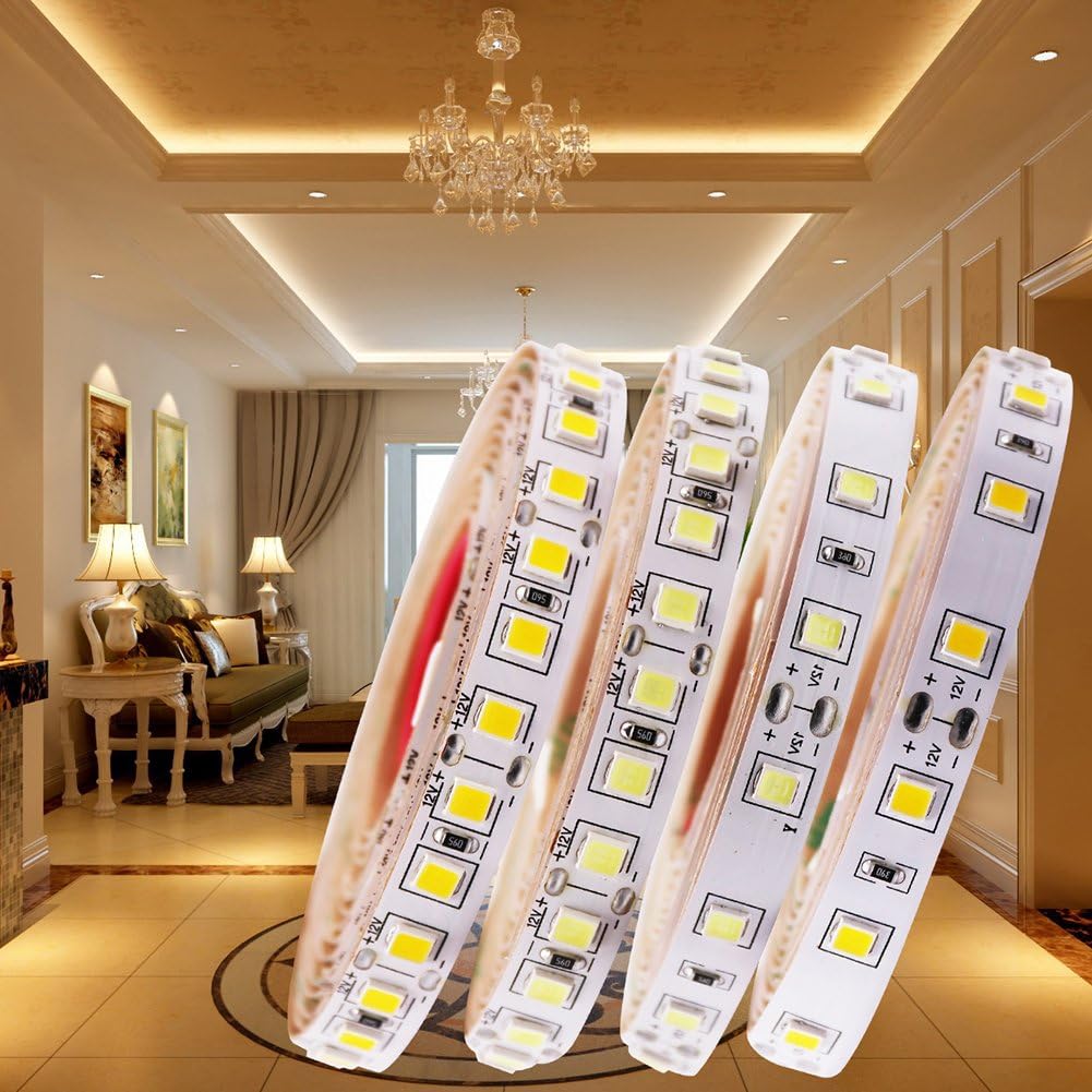 Amazon.com: Lepro LED Strip Light White, 16.4Ft Dimmable Vanity Lights, 3000K Super Bright LED Tape Lights, 300 LEDs SMD 2835, Strong 3M Adhesive, Suitable for Home, Kitchen, Under Cabinet, Bedroom, Warm White :