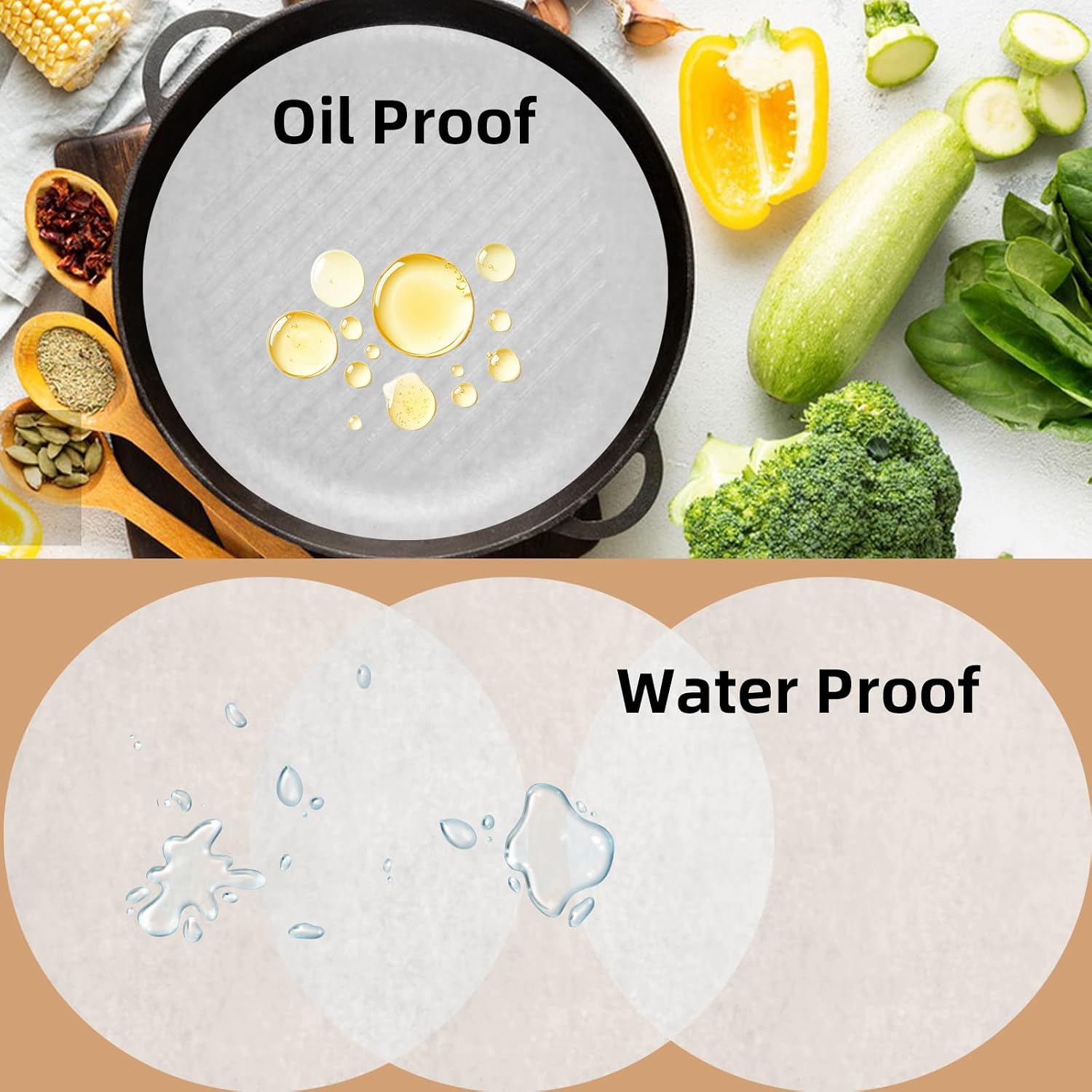 100Pcs 9 IN Round Parchment Paper,Non Stick Parchment Paper for Baking,Air Fryer Liners,Suitable for Baking Cakes Pring Plates Ovens and Barbecues Tortilla Press(White)