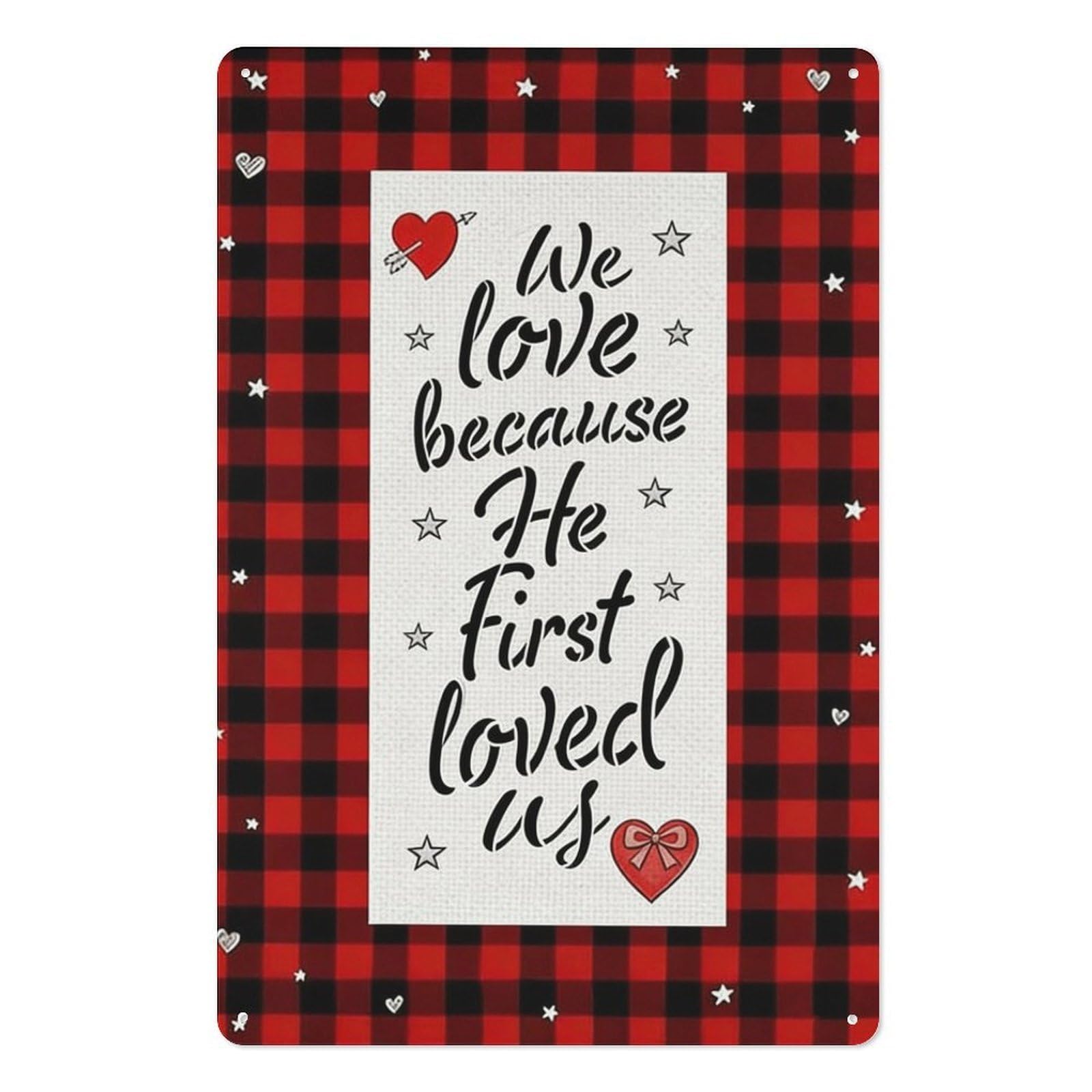 peiyeety Romantic Heart Wall Metal Tin Sign 8x12 Inch – Valentine’s Day Wall Decor Plaque for Home, Bedroom & Gift