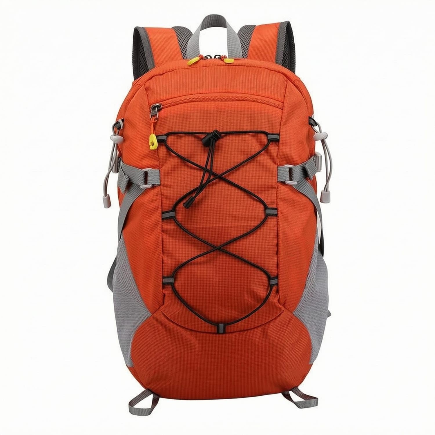 Soft-Shell Foldable Hiking Backpack Compression Straps Foldable Backpack Elastic Cord Lacing Daypack Hydration-Ready for Climbing, Orange Red-picture-11