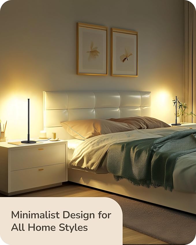 Set de 2 Lámparas de Mesa LED EDISHINE, Dimmable, 3 Temperaturas de Color, Negro miniatura 5