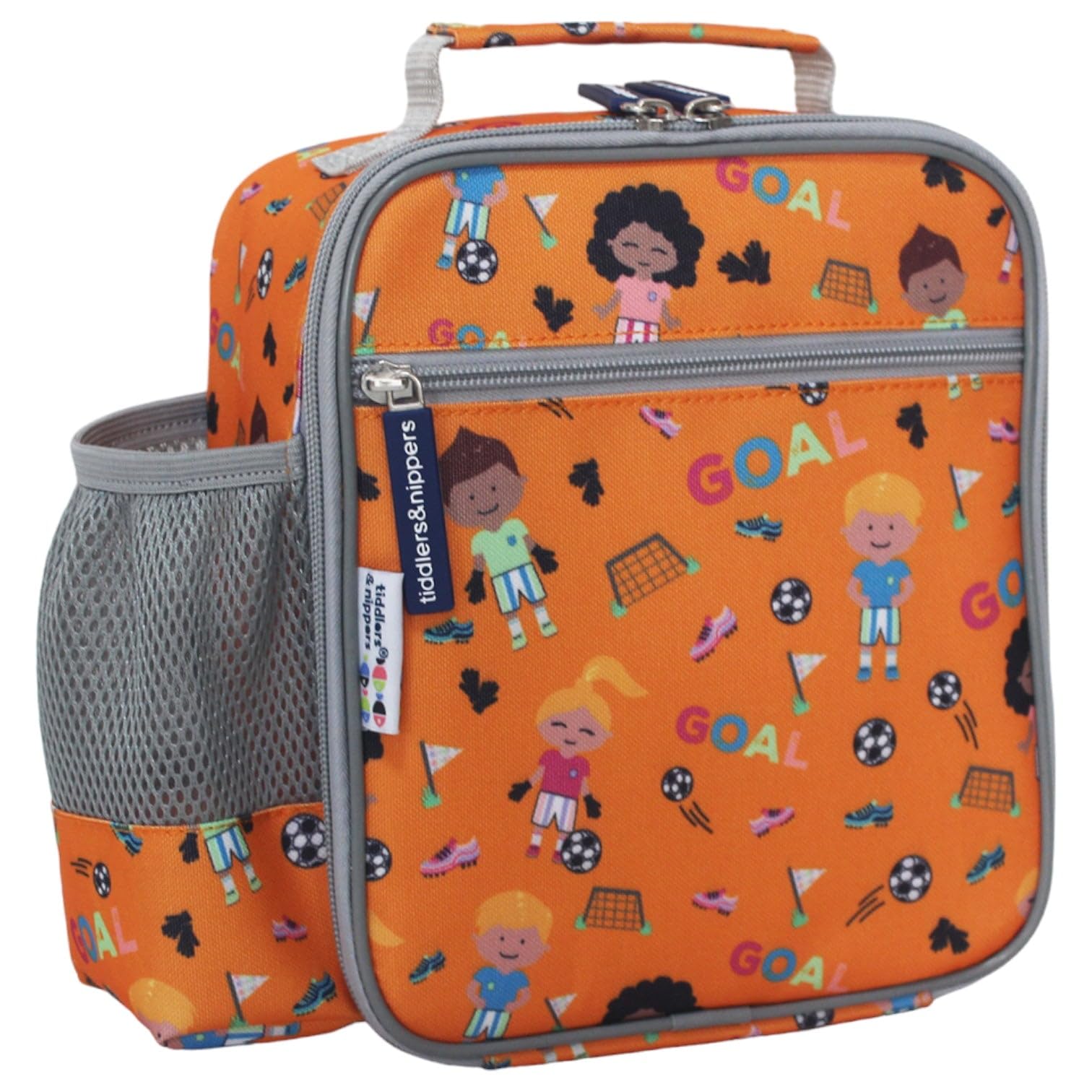 tiddlers & nippers Kids Lunch Bag, Football Fun - Image 2
