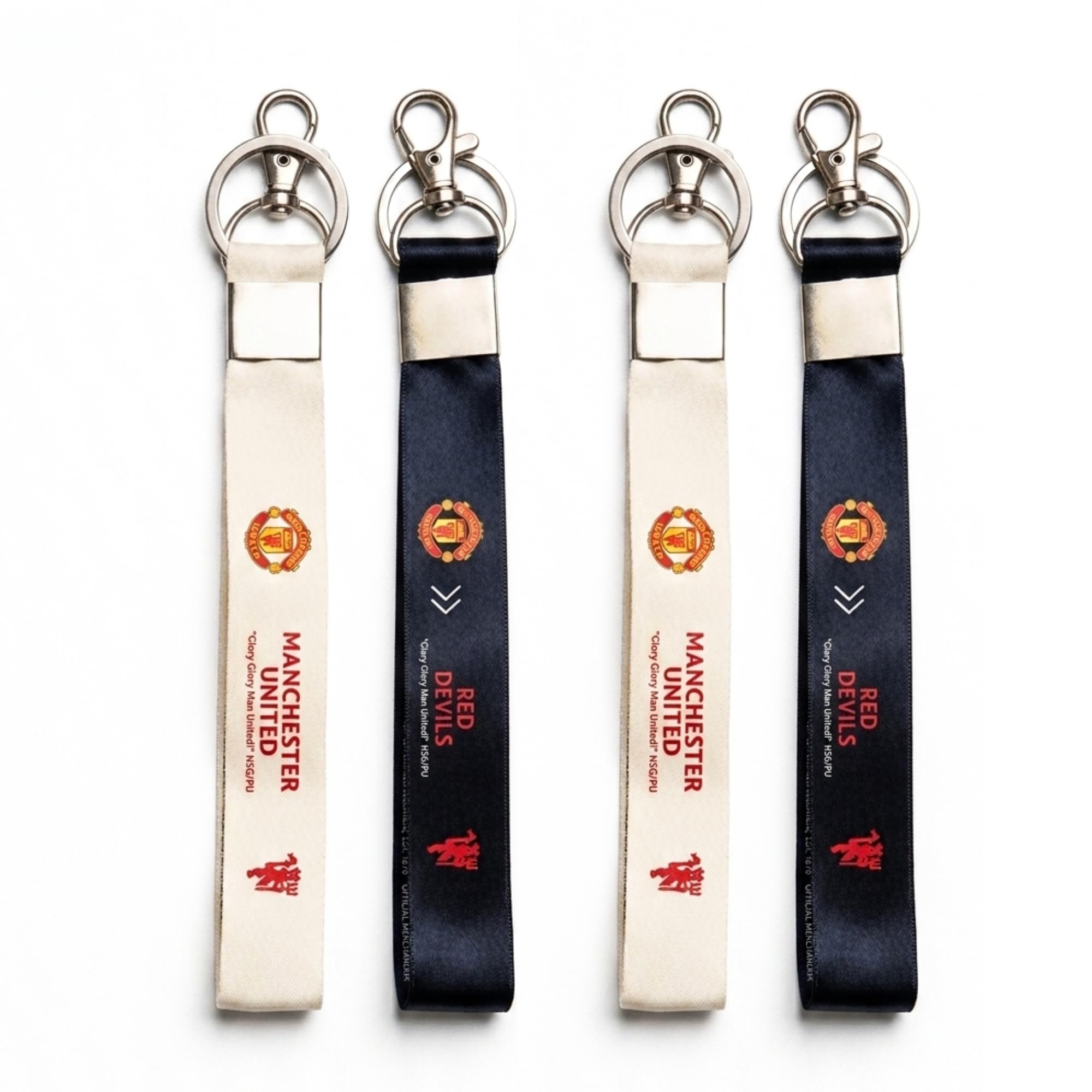Beavenue Manchester United Lanyard Keychain with Rings, Pack of 4