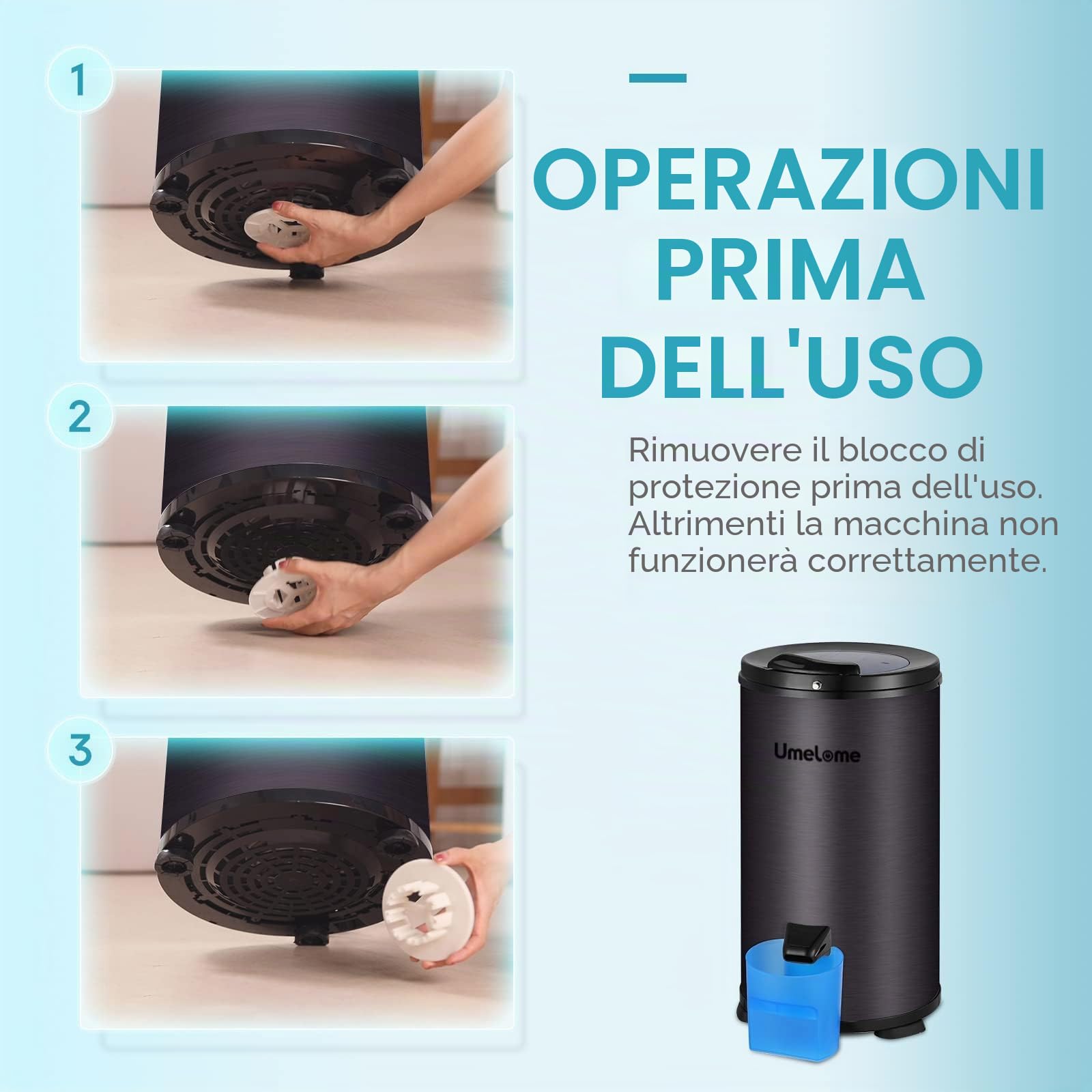 Asciugabiancheria da 6 kg, centrifuga a risparmio energetico e energetico, 2800 giri/min, asciugatura a gravità, Nero