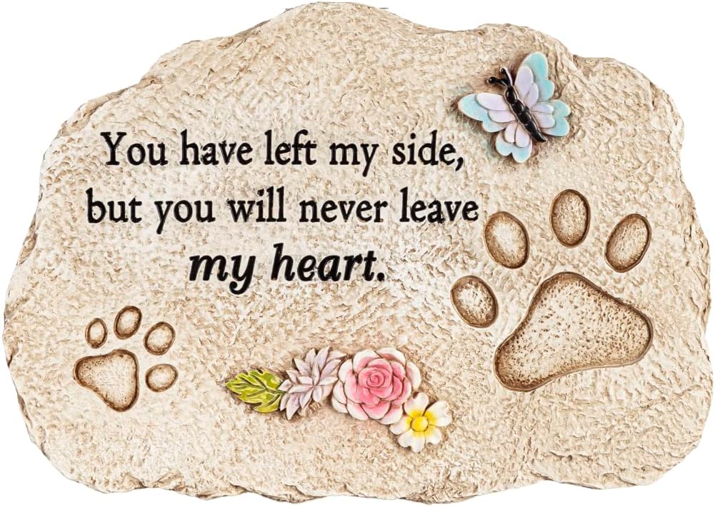 Evergreen Pet Memorial Stones | You Will Never Leave My Heart | 11.5 inches Wide | Remembrance Décor for Homes, Lawn and Garden Gift | Loss of Dog or Cat | Outdoor or Indoor Evergreen Pet Memorial Stones | You Will Never Leave My Heart | 11.5 inches Wide | Remembrance Décor for Homes, Lawn and Garden Gift | Loss of Dog or Cat | Outdoor or Indoor