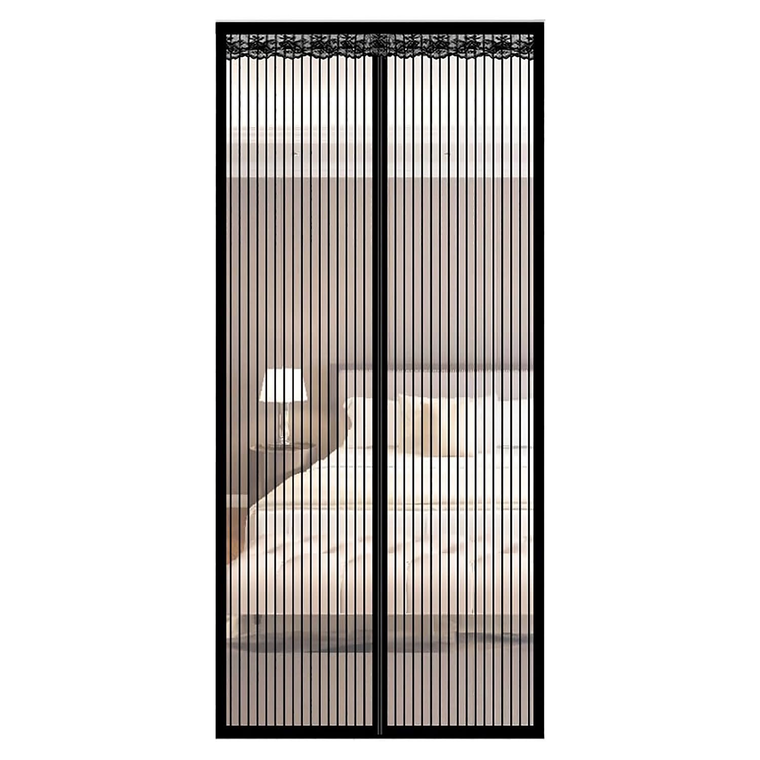 BonKaso Magnetic Mosquito Curtain | Insects Door-Balcony-Curtain | Mesh Magnetic Curtain for Window | Bugs-Mosquito-Insects Mesh Protector Net | 210 X 140 X 1 CM | Black (6.9 X 4.6 X 0.03 Feet)-image-16