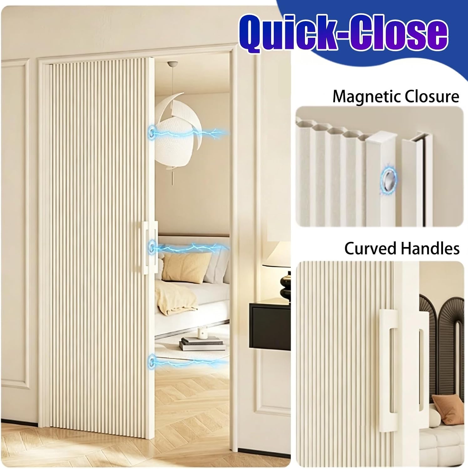 LZMZMQ 90in Tall Accordion Doors Interior, No Top & Bottom Track Folding Door/Multifold Closet Retractable Doors, Shutter Door for Laundry Room Bedroom Doorway Partitions(25x80/63.5x203.2cm)