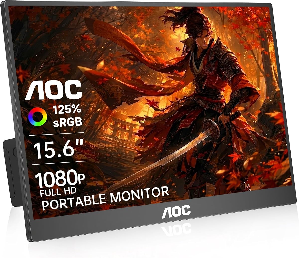 Monitor portátil 15.6'' FHD 1080P IPS 125% sRGB, USB-C HDMI Monitor de viaje para computadora portátil, segunda pantalla externa ultra delgada para trabajo, juegos, Mac, PS5, Xbox, Switch con parlantes y HDR, negro
