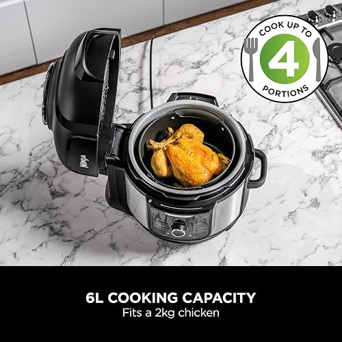 Ninja Foodi 9-in-1 Multi Cooker, 6L with 9 Cooking Functions, Pressure Cook, Air Fry, Slow Cook, Grill and more, Brushed Steel & Black, OP350UK - 7
