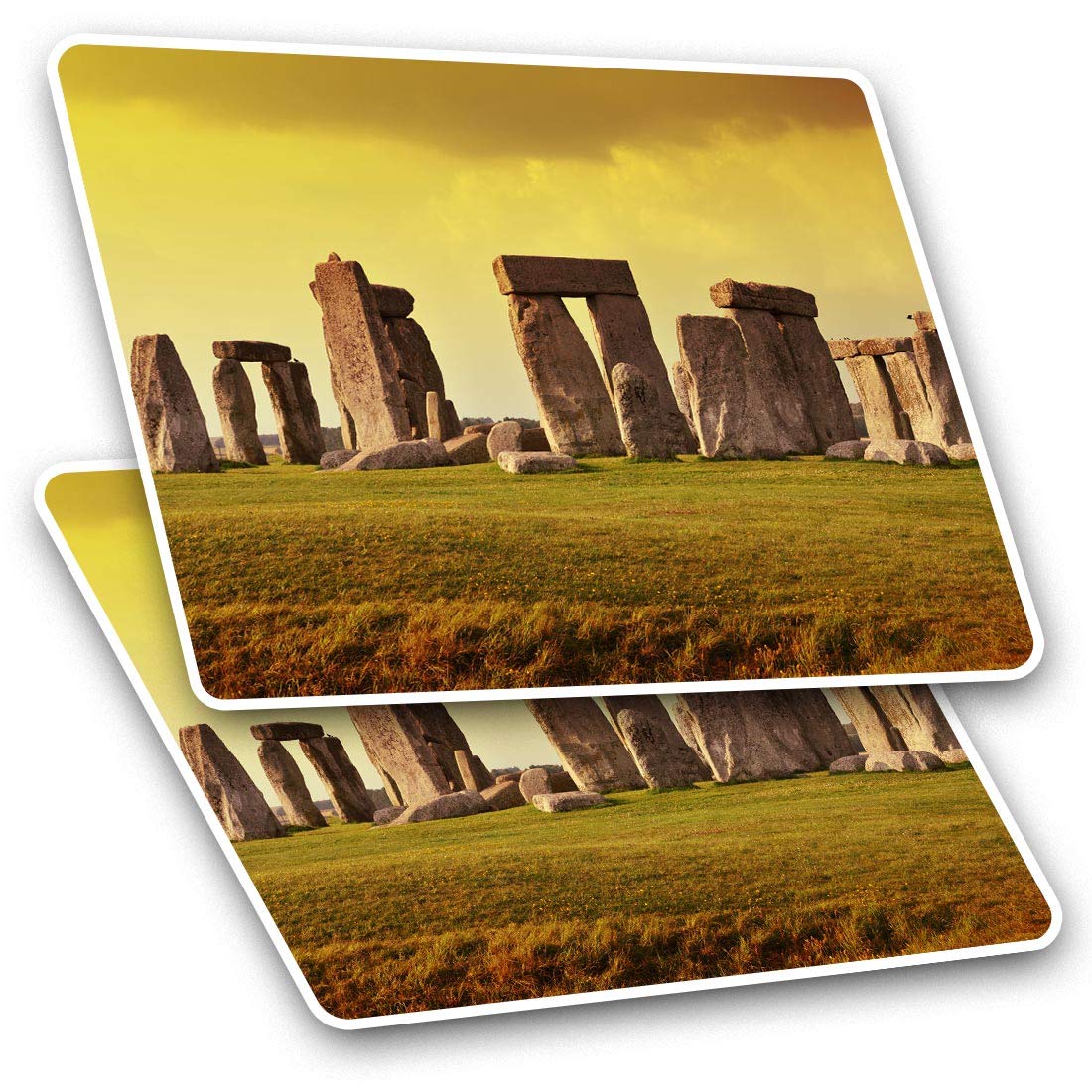 Destination Vinyl Ltd Multi Rectangle Stickers (Set Of 2) 10Cm - Ancient Stonehenge England Britain Uk Fun Decals For Laptops,Tablets,Luggage,Scrap Booking,Fridges, #24263