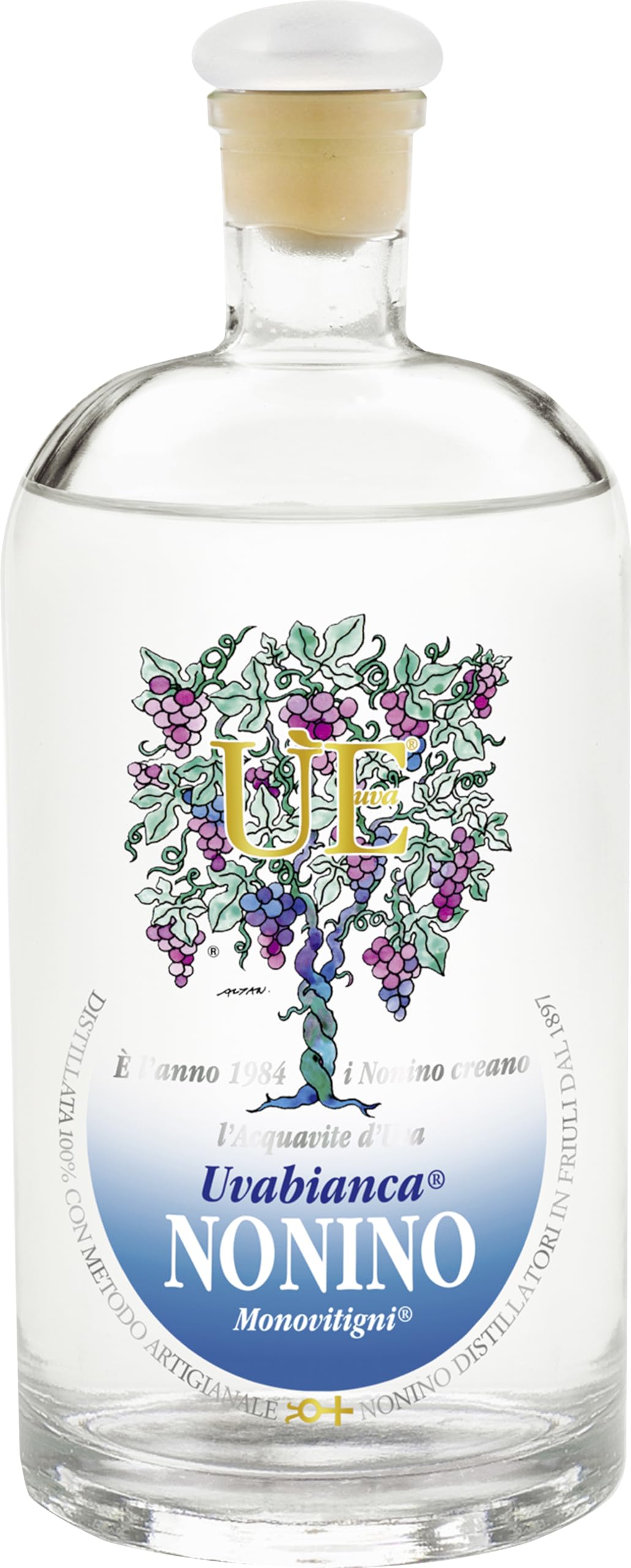 Nonino Grappa Ue Uvabianca Monovitigni 38% vol. in Geschenkverpackung (1 x 0,7 l)