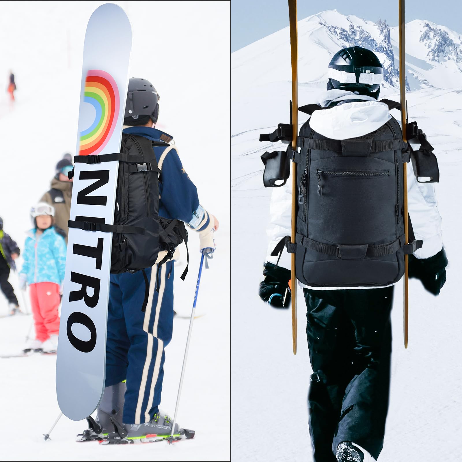 AUMTISC Skirucksack 25 L leichter Snowboard Rucksack, Trinkrucksack zum Skifahren, Snowboarden, Wandern, Reisen