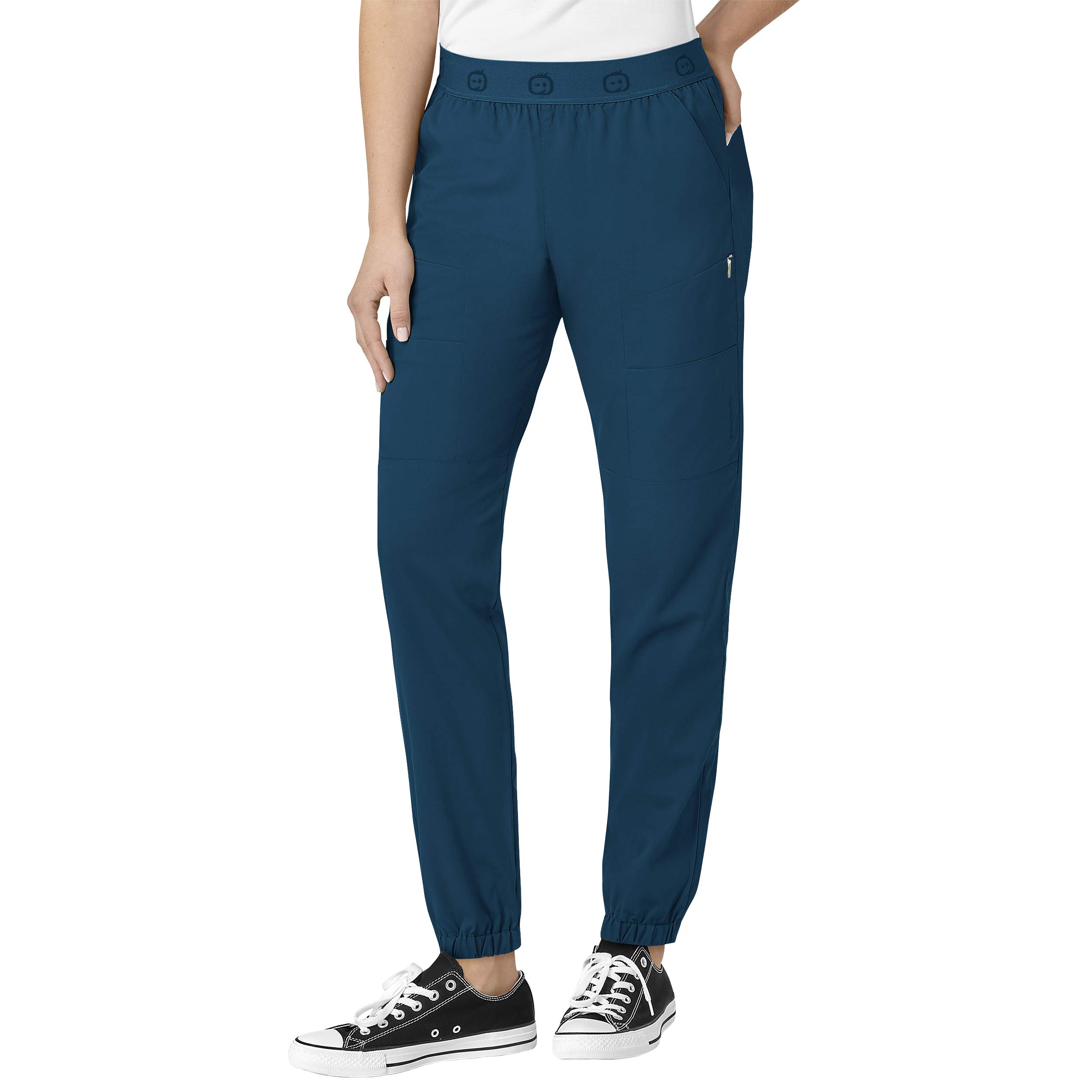 WonderWink Womens Slim Cargo Jogger Medical Scrubs Pants, Caribbean, Medium US