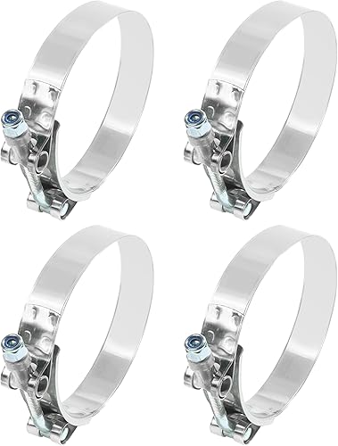 ESEWALAS 4 abrazaderas de manguera de perno en T de 1.5 pulgadas, abrazaderas de tubo intercooler de acero inoxidable 304, abrazaderas de manguera