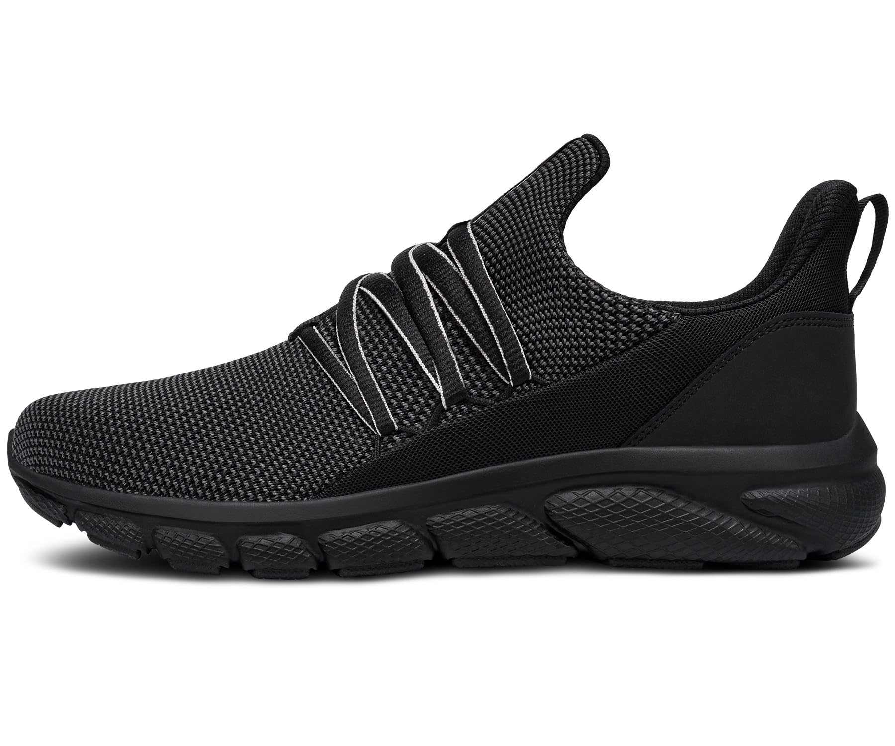 LARNMERN Slip On Steel Toe Work Shoes Men's Slip Resistant Safety Sneaker Lightweight Comfortable Shoe 51596 (9.5 Men, Black)