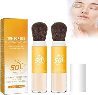 Lovelycat Mineral Sunscreen Face Powder Sunscreen Mineral Sunscreen Spf 50 Oil Control Natural Matte Finish Lasting Lightweight Breathable For All Skin (2PC)