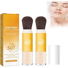 Lovelycat Mineral Sunscreen Face Powder Sunscreen Mineral Sunscreen Spf 50 Oil Control Natural Matte Finish Lasting Lightweight Breathable For All Skin 2PC