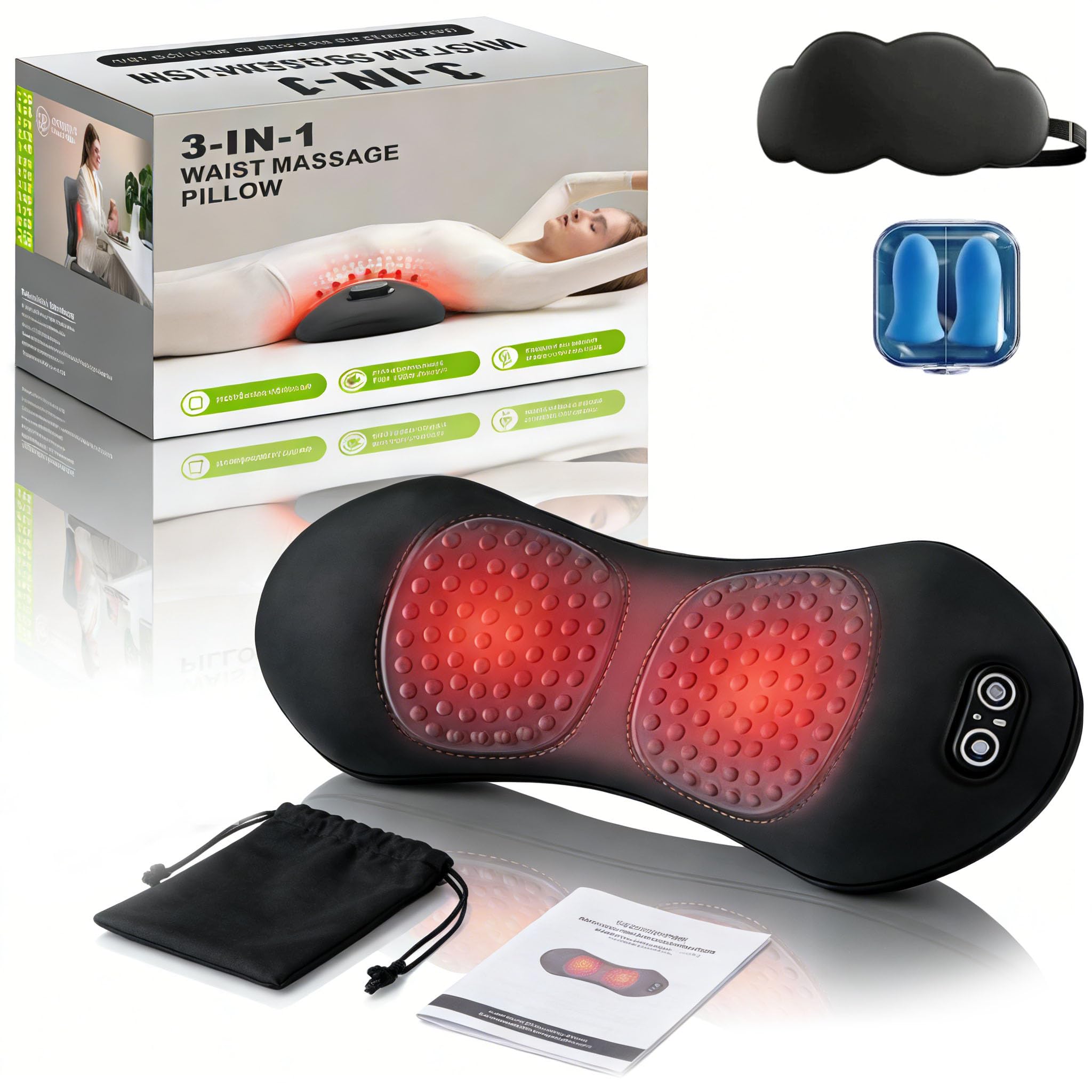 Vertofix 3-Zonen Tiefenwärme-Massagegerät, 2026 Upgrade Triple Method Massager - Traction Lifting Vibration Massages & Hot Compress, Rücken Massage Für Büro, Zuhause, Reise (A,Akku Version)