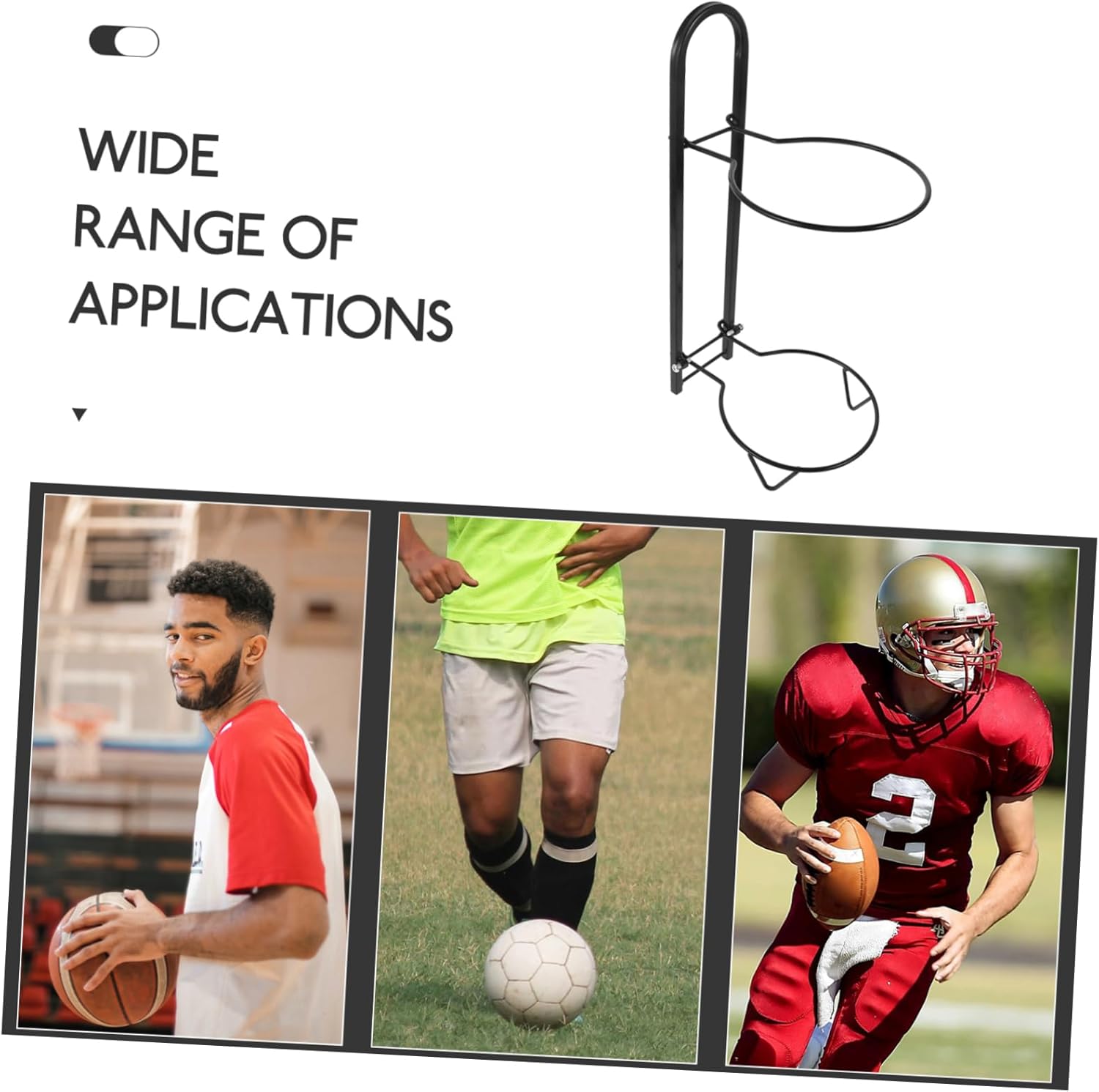 GALPADA Vertical Multi-Layer Storage -Mounted Sports Equipment Organizer for Basketball Soccer and Volleyball and Space-Saving Design for Indoor and Outdoor Use