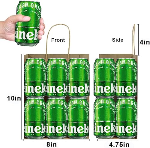 Miniatura 4 de Toovip Cada paquete de 100 bolsas de papel kraft marrón y negro mediano con asas a granel