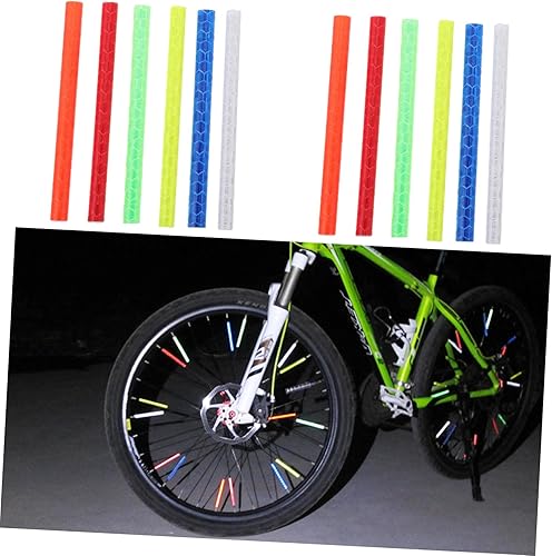 Miniatura 8 de 72 unids Radios Rod Cart Wheels Night Wheel Reflector Ciclismo Luces de la rueda de color Cinta de conducto apliques adornos cinta reflectante cinta