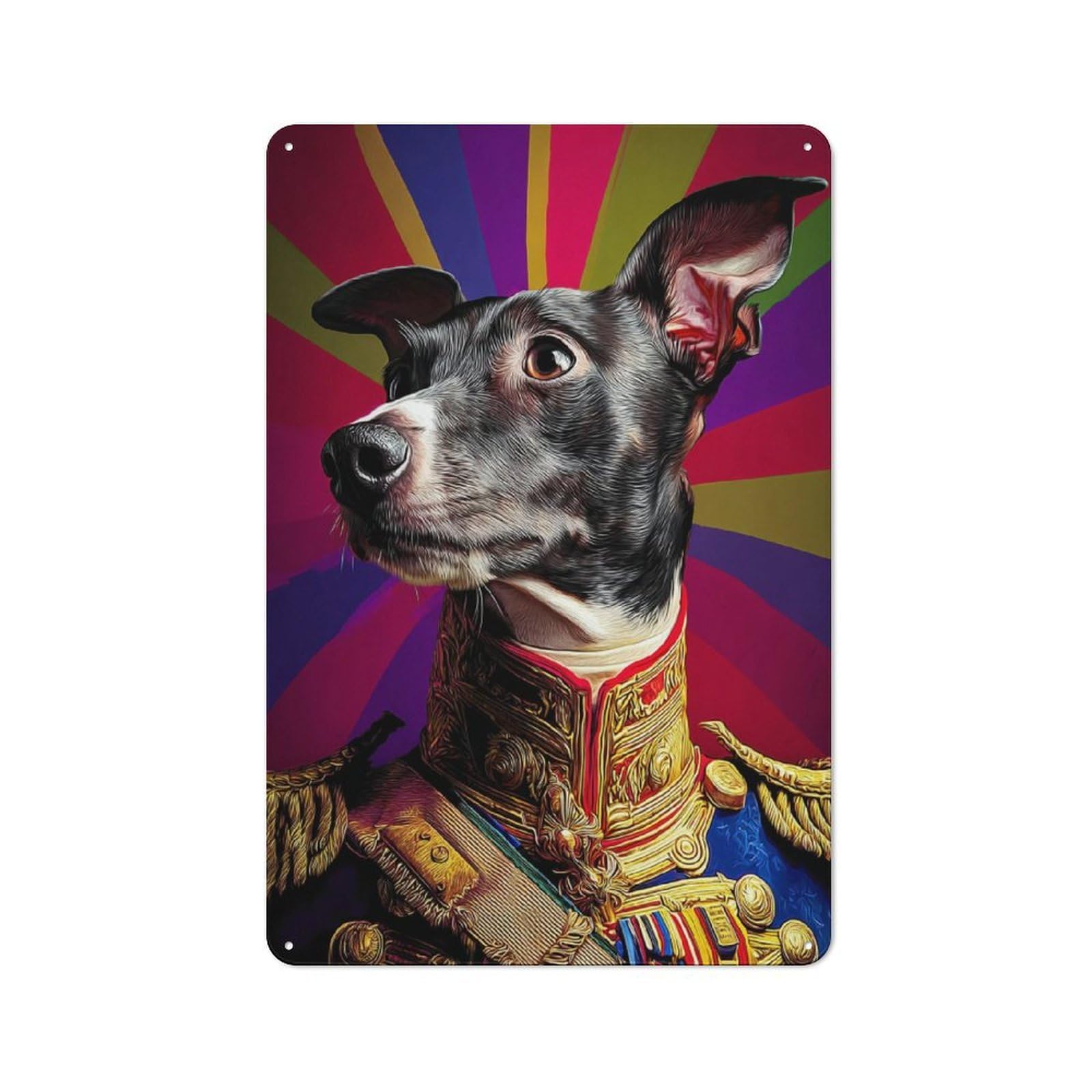 Junmoney Regal Canine Portrait Metal Wall Sign 30X20cm Featuring For Garage Or Workshop, For Garage, Workshop And Man Cave Decoration