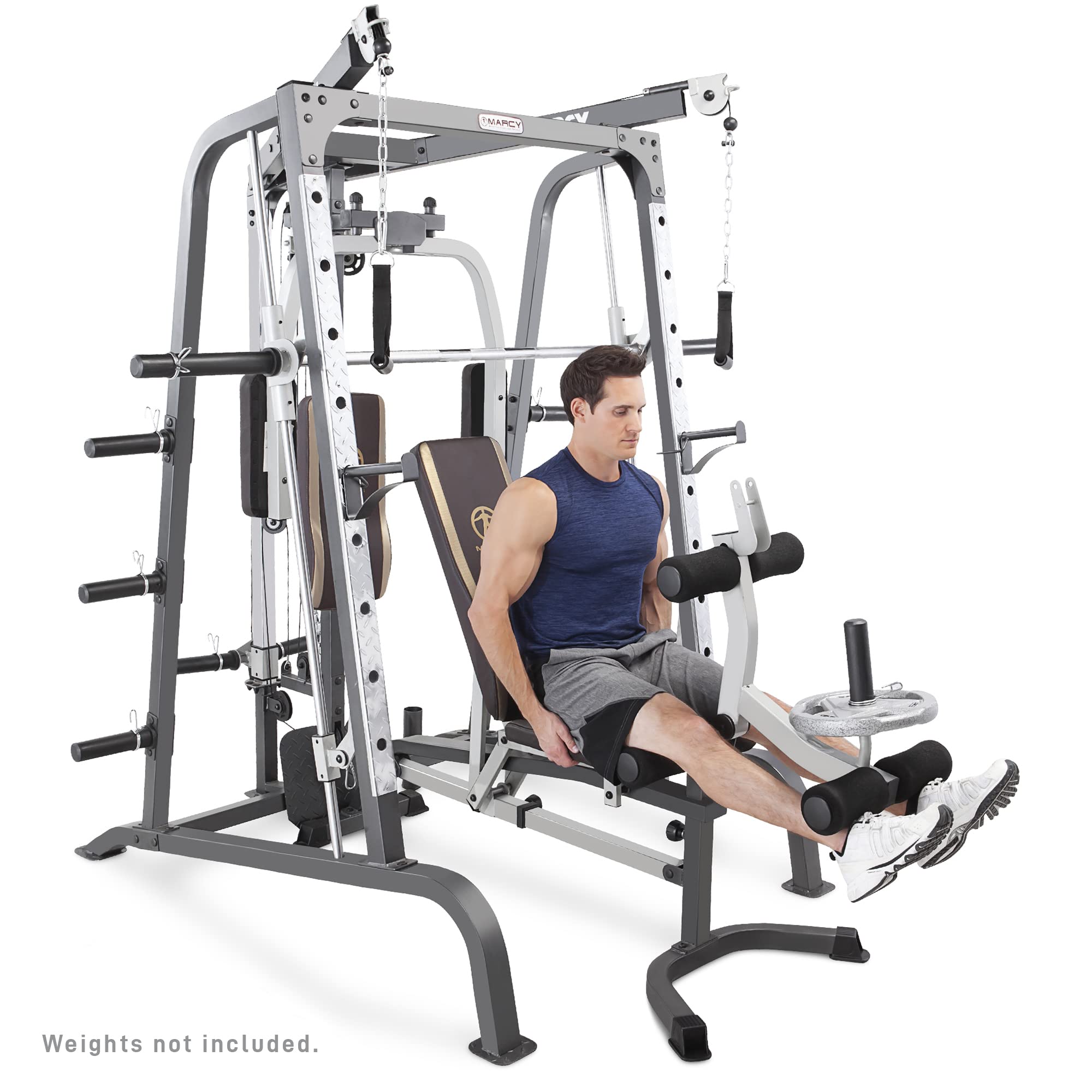 Marcy Smith Cage Workout Machine Total Body Training Home Gym System with Linear Bearing