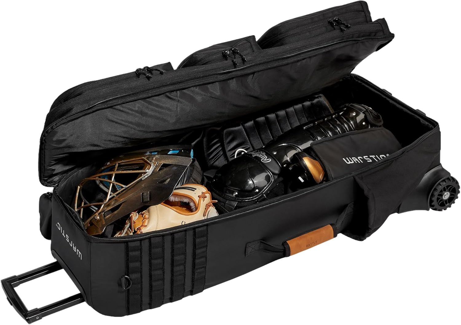 WARSTIC | Warrior's Rolling Wheeled Bag | Baseball & Softball | Black - Image 4