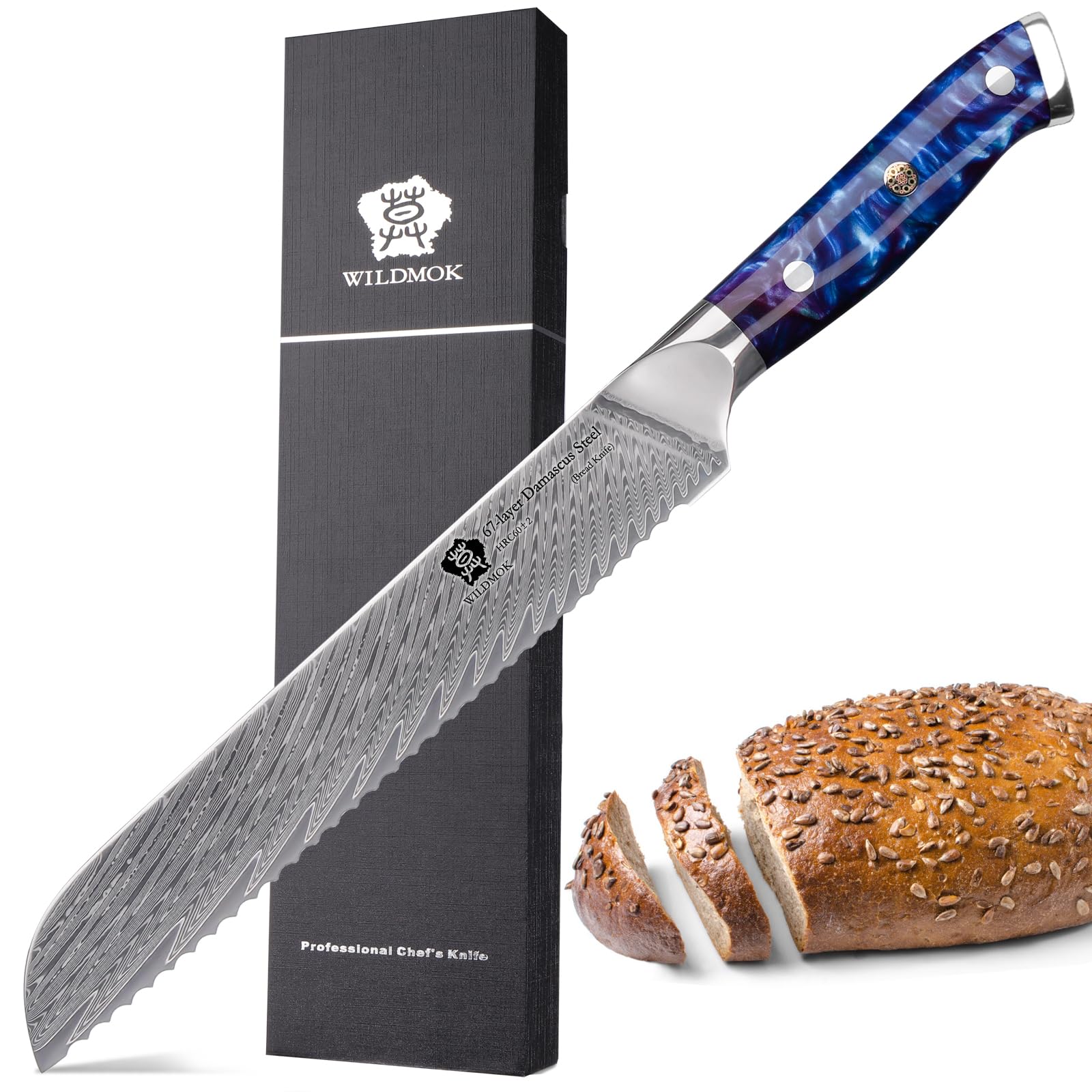 WILDMOK Steakmesser, 13cm nicht gezahnt, Steakmesser-Set mit