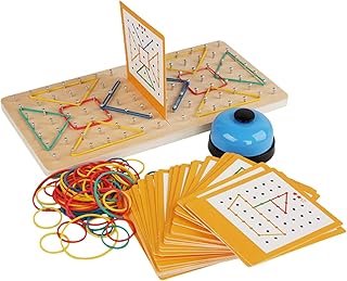 menolana Geoboards de madeira Material de matemática educacional gráfico quebra-cabeças Geoboards de madeira geométricos Pegboard elástico Geoboards para