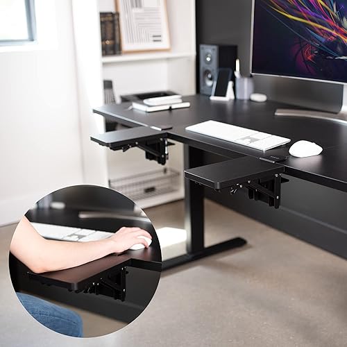 Miniatura 5 de VIVO DESK-EXT09 - Extensor de escritorio con abrazadera de 6 x 9 pulgadas (11 abrazaderas, incluye abrazaderas), soporte de muñeca, bandeja para