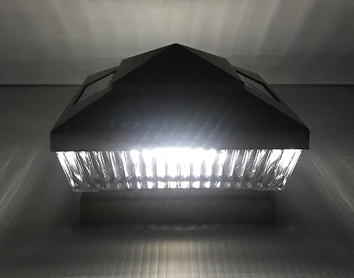 Miniatura 9 de JAYXC HOME Paquete de 4 luces LED solares superbrillantes de 78 lúmenes para postes de PVC de 5 x 5 pulgadas, vinilo o plástico (color acabado