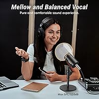 Vista 2 de TONOR Micrófono Dinámico, Micrófono XLR/USB para Podcast, Grabación, Transmisión, Juegos, Micrófono de Estudio Cardioide XLR con Silencio Rápido