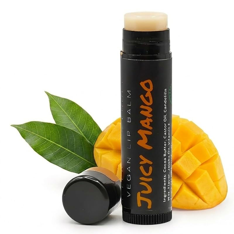 Bálsamo labial vegano UNCHAPPED sabor manga, sem cera de abelha, soja e oleaginosas