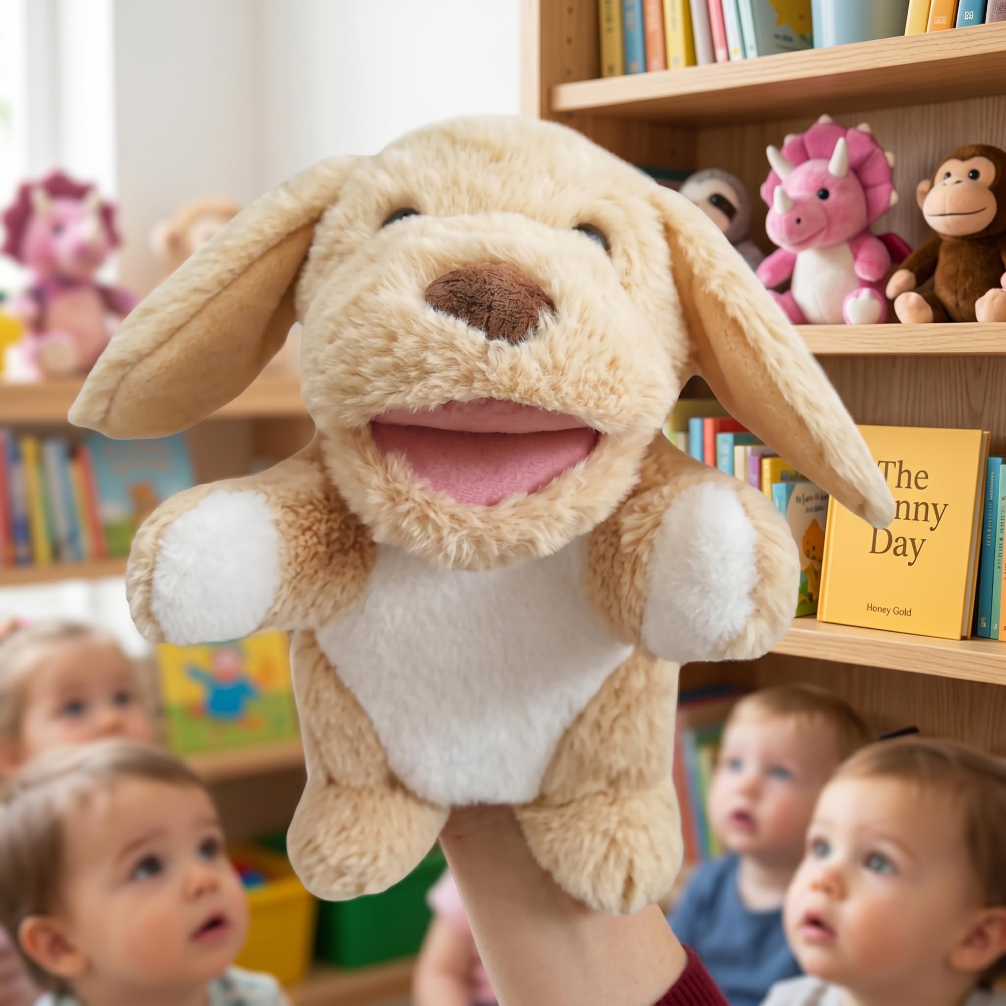 LOMTRATS Set De Marionetas De Mano Animales – Boca Móvil, Lobo Y León, Ideal Para Cuentacuentos Y Juego Imaginativo, +3 Años