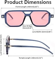 Vista 83 de Feisedy - B2622 - Lentes de sol estilo aviador, cuadrados, clásicos de los años 70, unisex, con montura clásica retro y elegante, UV400 Marco