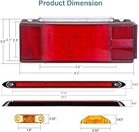 Vista 5 de Luces LED para remolque de barco, kit de luces LED sumergibles para remolque con arnés de cableado, luces traseras de parada combinadas, luces