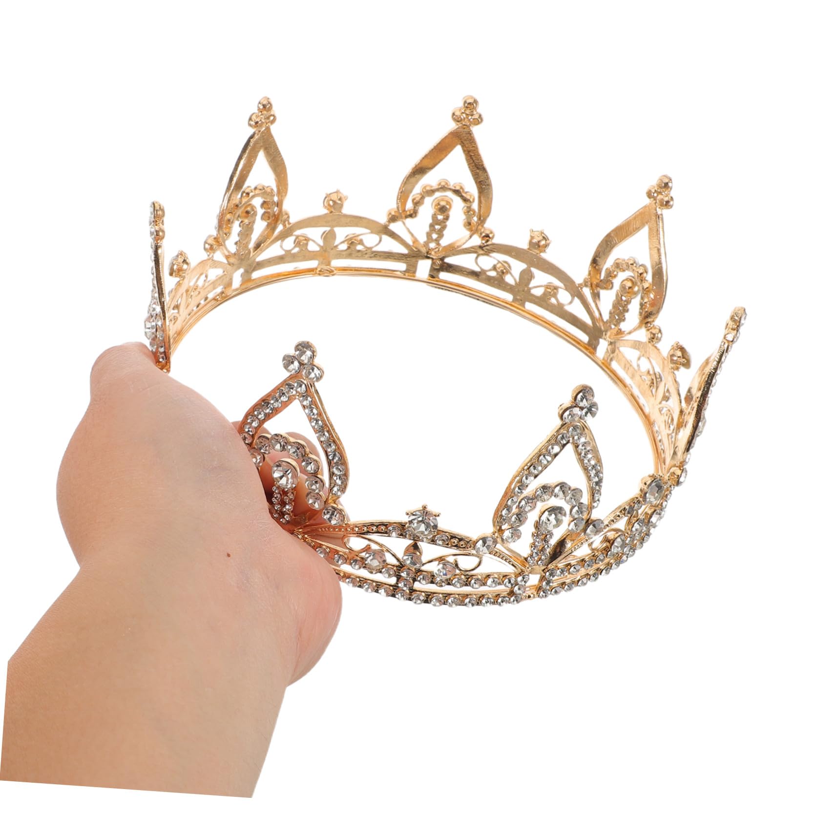 iplusmile Redonda Brillante para Novia con Diadema de Pedrería Tocado Elegante para Bodas y Fiestas Accesorio Femenino Estilo Princesa para Cumpleaños y Eventos Especiales