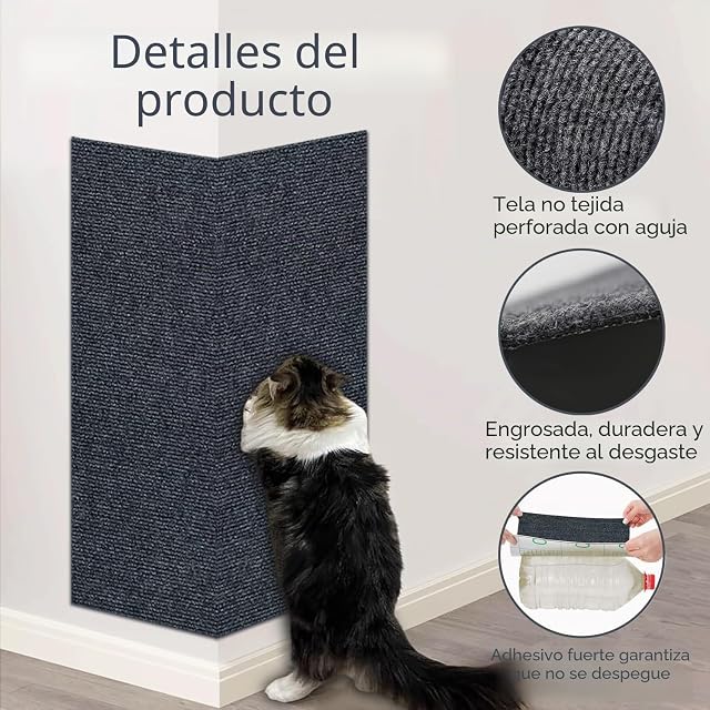 Foto 5 de 7 de Xynovate Alfombra Rascador para Gatos,Tapete Autoadhesivo para Rascar Gatos