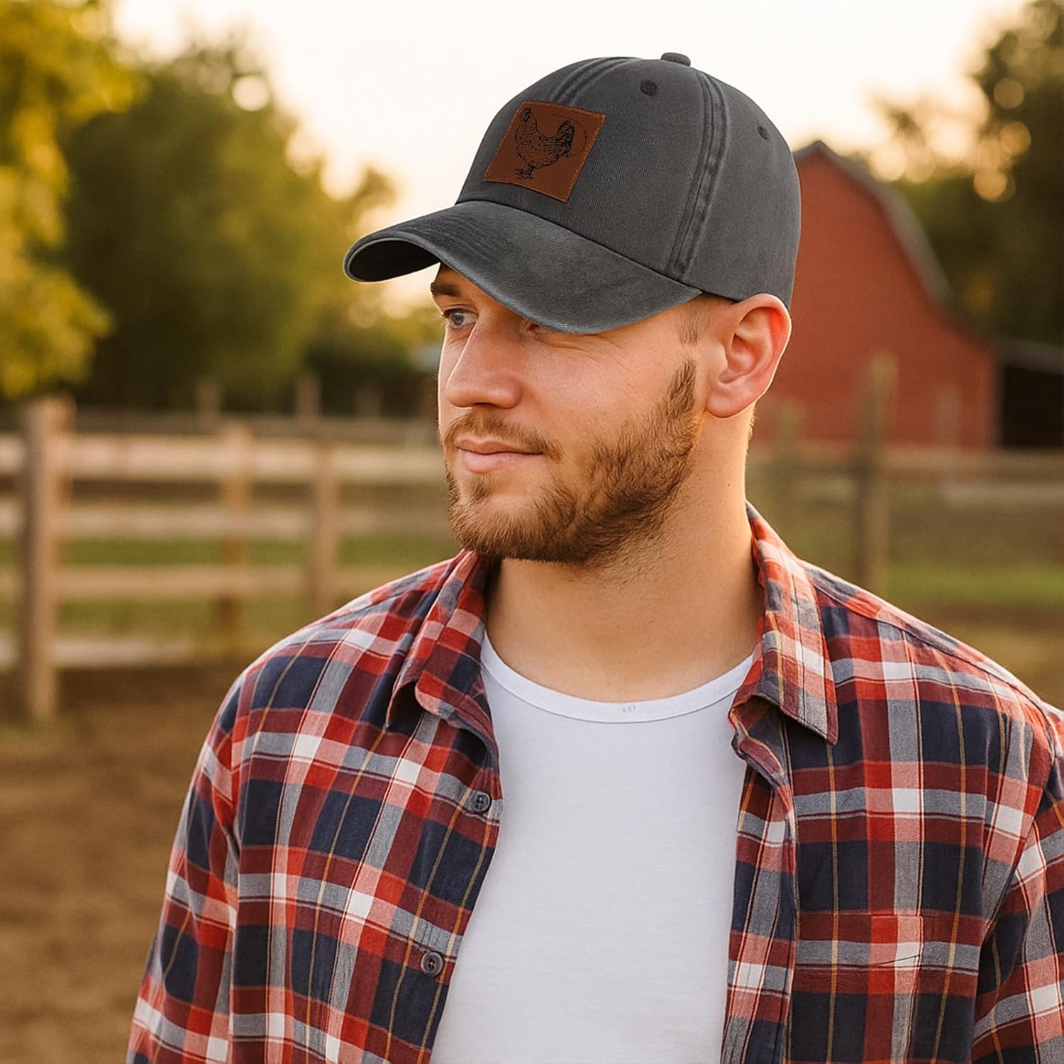 Cool Chicken Pattern Embroidered Baseball Cap Snap Back Hat,Adjustable Fit Trucker Caps Gift for Men Women Accessory - Image 4