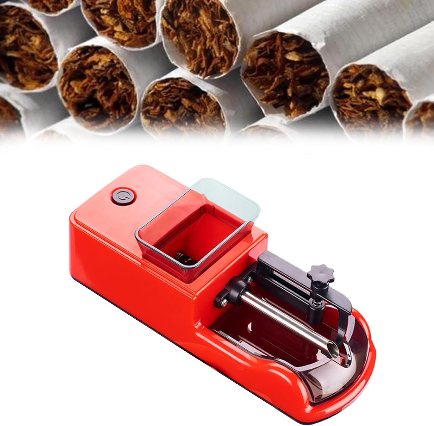 Electric Cigarette Rolling Machine,Cigarette Filling Machines,Automatic Cigarette Rolling Machine,8 Mm/6.5 Mm/5.5 Mm Three Types Of Tobacco Tubes,Adjustable Tobacco Density,for Smokers(Color:Red)